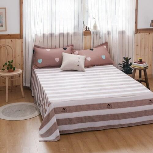 100% Cotton Flat Sheet for Adults Bed Plants and Flowers Pattern Bed Sheet Single Double King Queen Twin for Bedroom 230*250