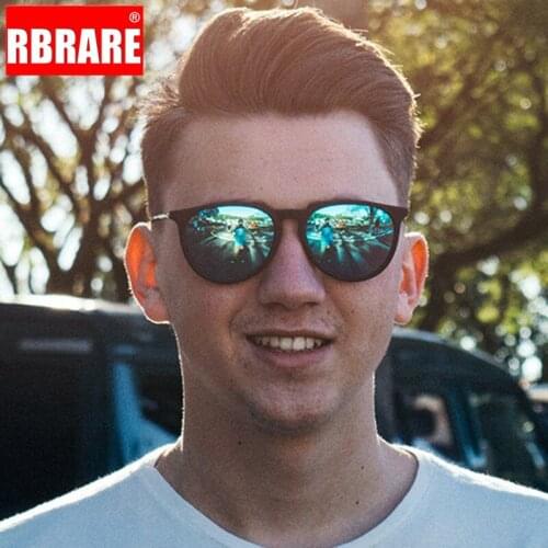 RBRARE 2021 Polarized Sunglasses Men UV400 Luxury Brand Design Glasses Gafas Metal Coated Round Driving Party Glasses For Men
