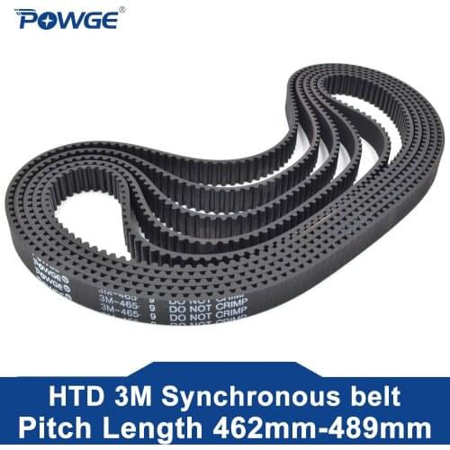 POWGE HTD 3M Timing belt C= 471 474 477 480 width 6/9/15mm Teeth 157 158 159 160 HTD3M synchronous 471-3M 474-3M 477-3M 480-3M