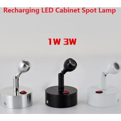 Wire free recharging led spot light ,1W 3W 8hours durance emergency led cabinet lamp ,display ,welding ,party decoration lamp
