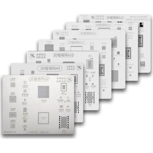 MJ 3D BGA Reballing Stencil Template Groove for iPhone A8 A9 A10 A11 A12 A13 for iPhone 6-11Pro Max 3D BGA Planting Stencil