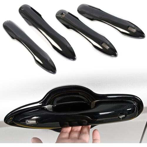 1 Set Gloss Black Car Smart Door Handle Covers Trims Bezels Styling Fit For Toyota Camry XV70 2018 2019