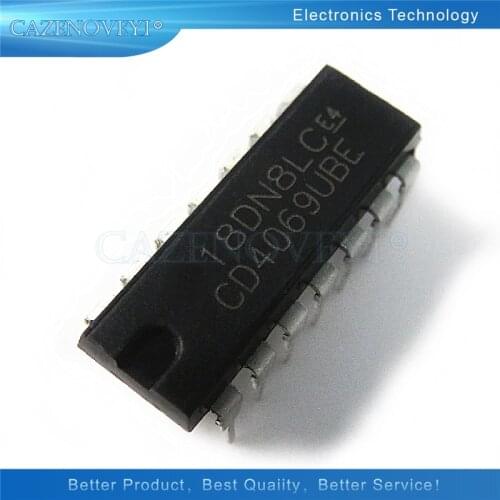 10pcs/lot CD4069UBE DIP14 CD4069U DIP CD4069 DIP-14 CD4069BE new original In Stock