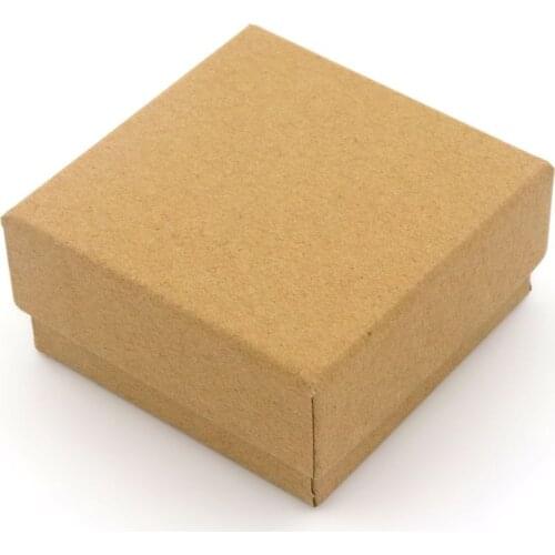 2Pcs 7x7cm Wedding Favors Birthday Kraft Paper Cardboard Necklaces Display Ring Gift Box Packaging Jewelry Box