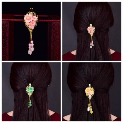 20MM Various Colours Crystal Synthetic Flower Hairpins Korean Personal Coloured Glaze Pendant Headwear Woman Hair Jewelry
