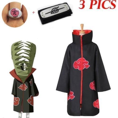 2021 New Fashion Anime Cosplay Costume Akatsuki Cloak Deidara Costume Cape Anime Cosplay Costume S-XXL