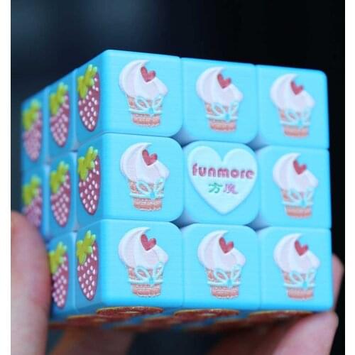 3D Embossed Cube 3x3x3 Cute Ice Cream Fruit Pattern Blind Magic Cube Cubo Magico Education Toy Children