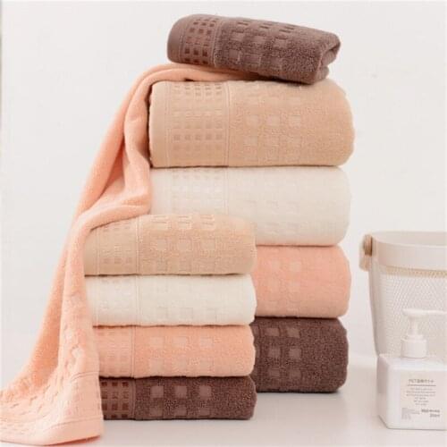 70*140cm Household Towel Bath Towel Set Bright Pure Cotton Soft Thick Absorbent 35*75cm Wrapped Beach Towel