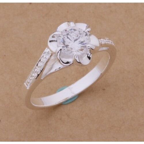 AR090 Hot silver plated Rings for women&men silver 925 jewelry fashion jewelry, plum flower crystal /afhaiwoa ahfaiyma