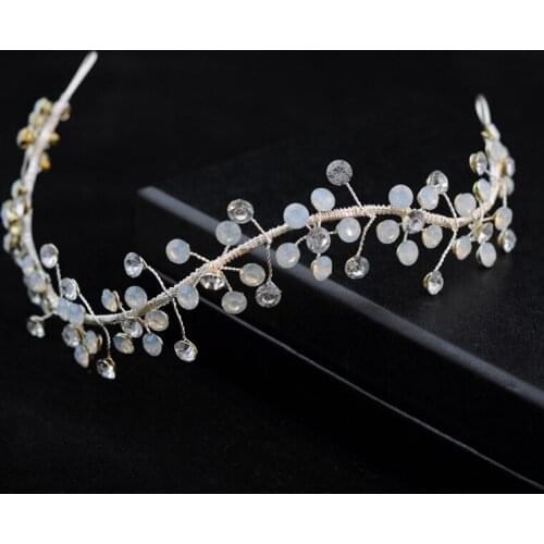 Noble Bridal Crystal Wedding Headdress Accessories Rhinestone Tiara Headband Frontlet Bridesmaid Hair Jewelry Women Dress Up