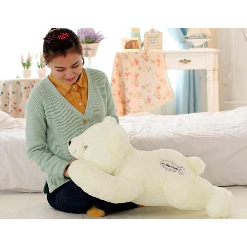 Big size the polar bear toy lovely white plush lying polar bear doll birthday gift about 70cm 0442