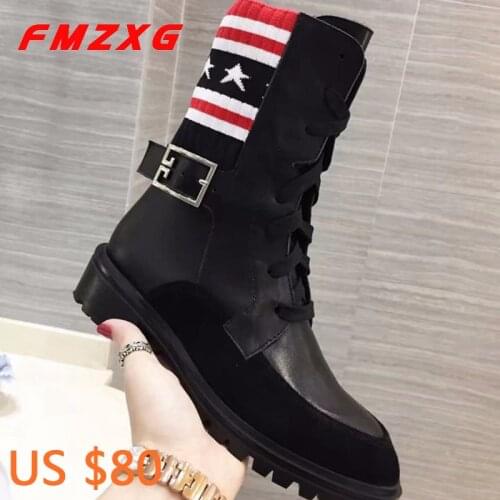 Women Stretch Suede Boots Ankle Platform Boots For Women Genuine Leather High Quality Designer Luxury Brand Stretch Fabric Boots