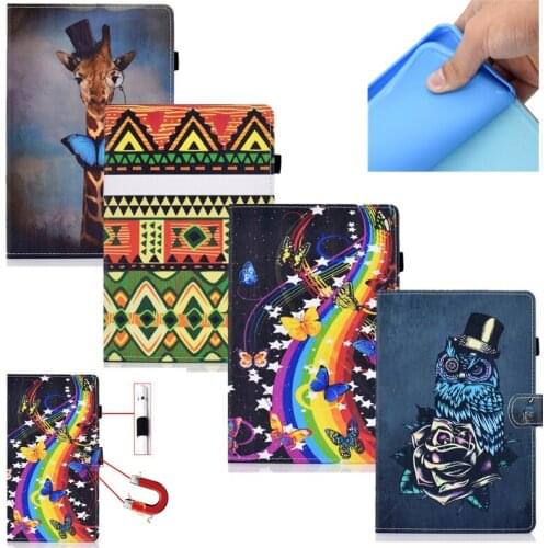Case For Samusng Galaxy Tab E 9.6 inch SM-T560 SM-T561 9.6 " Tablet Cover Pu Leather Soft Back Card Slots Animals Printed Cover