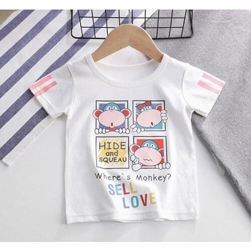2021 Childrens T-shirt Short Sleeve Summer Clothing Cartoon Pattern Tops and Tees for Boy/Girl O-Neck Kids Shirt Casual Shirt
