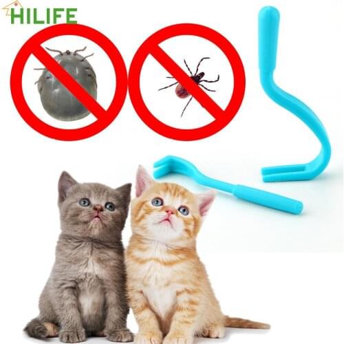 Tick Remover Tools 2pcs/set Scratching Flea Hook Human Flea Tweezers Pet Comb Louse Hook Dog Cat Groomer Crowbar Shape