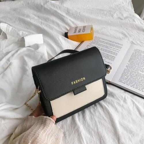 M443 Fashion Women Messenger Bag Chain Square Bag Simple Buckle Bag