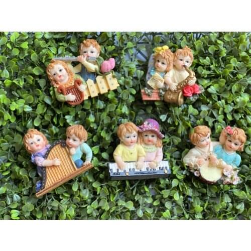 Export resin refrigerator magnet, home decoration, magnetic buckle, children, baby piano, flute, musical instrument