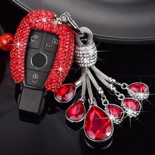 Blingbling Fashion Crystal Diamond Car Key Protective Case For Benz C class C200L GLC260 A200L C260L E300L GLA200 key shell
