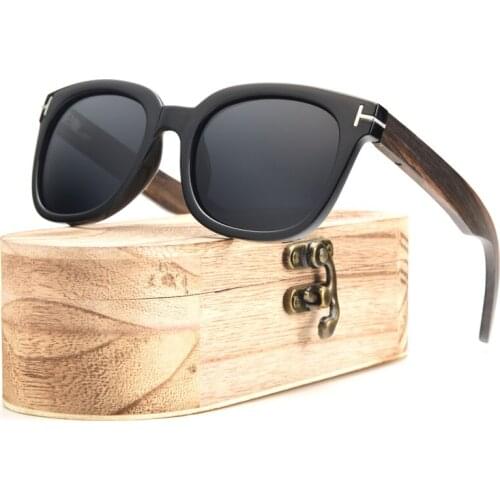 Ablibi Mens Wooden Sunglasses Polarized Real Ebony Wood Womens Shades in Wood Box oculos de sol masculino