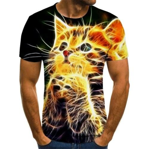 New Fashion Men tops T-shirt Funny Cat 3D Digital Printing Shirt male brand teeshirt summer short sleeved plus size t-shirts