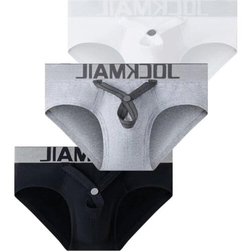 Sexy Men Underwear Briefs U convex Big Penis Pouch Design Wonderjock Men Cotton Briefs for Man Bikini Adjustment Ring Cock