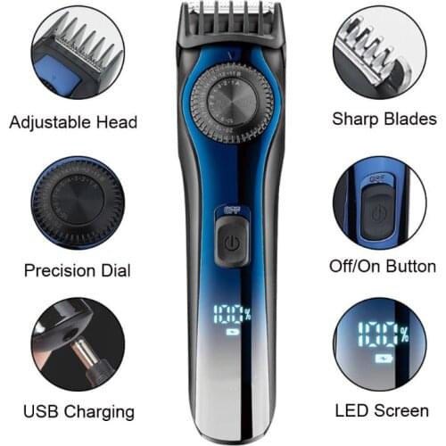 Professional Hair Clippers Men Electric Beard Trimmer Barber Grooming Cordless A6HB