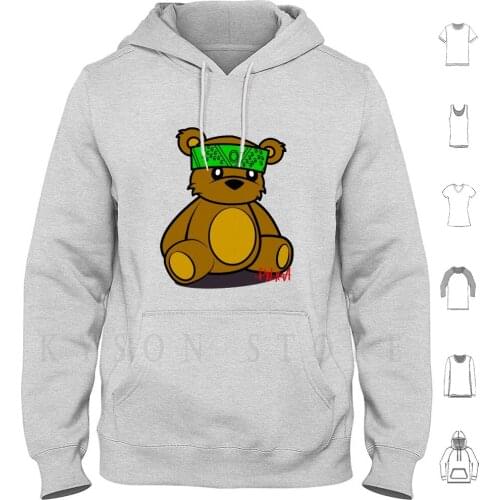 Pxlxa Studio Bear Hoodies Long Sleeve Teddy Bear Pxlxastudio Bear Teddy Cartoon Comic Strip Comic