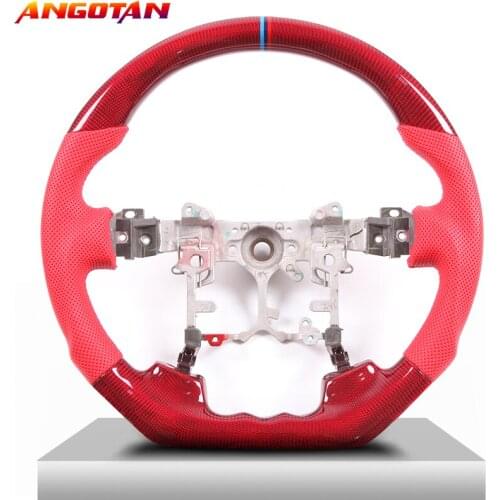 Steering Wheel Fit For Toyoda Reiz Carbon Fiber LED Perforated leather RED Steering Wheel