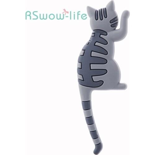 Cute Creative Magnetic Refrigerator Stickers Magnet Key Hook Decorative Stickers Home Accessories Wall Hanging Suction Hook