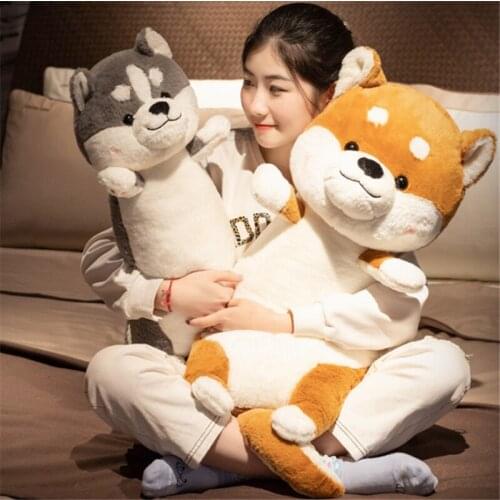 Cute husky puppy dog plush toy girl sleeping pillow birthday present two ha dog doll plush toy