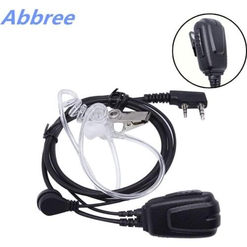 Abbree Covert Acoustic Tube Earpiece Headset with Big PTT for Baofeng UV-5R BF-888S UV-82 DM-5R Walkie Talkie TYT Wouxun Radio