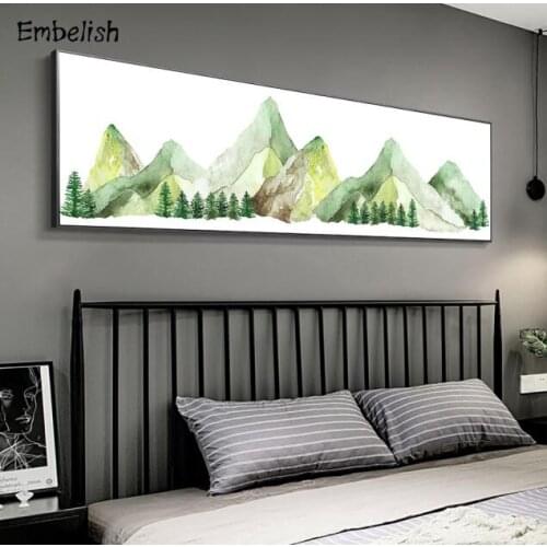 Embelish 1 Pieces Large Living Room Wall Pictures Watercolor Mountain Landscape HD Canvas Paintings Home Decor Wall Artworks