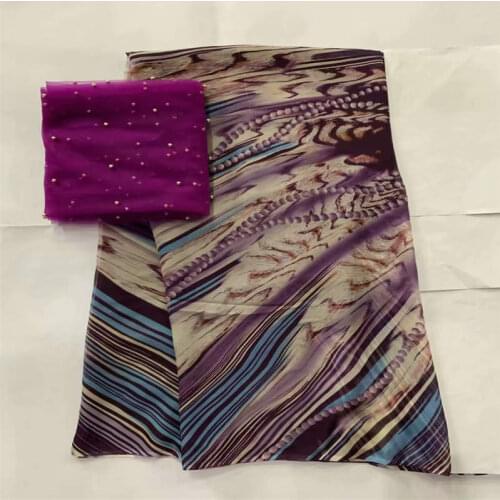 High Quality African Silk Chiffon Printed Fabric For Ladies To Wear Soft And Comfortable Printed Silk Fabric! LXF41518