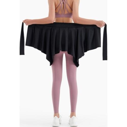 Women Yoga Skirt Bandage Sports Short Skirts Hip Covering Towel Clothes Ballet Dance Culotte Girls Quick Dry Gym Workout Dress