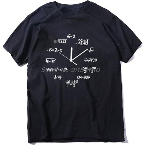 COOLMIND 100% cotton math clock print funny men T shirt casual short sleeve o-neck men tshirt cool summer t-shirt mens tee shirt