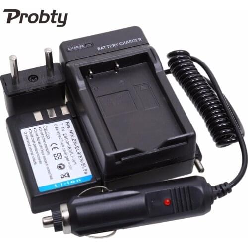 PROBTY 1Pcs EN-EL9 EN EL9 ENEL9 Rechargeable Batteries + Charger + Car Charger For Nikon D40 D40x D60 D3000 D5000 Cameras