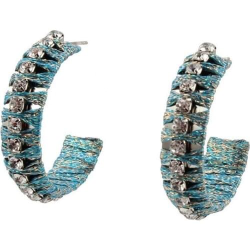 Glass Crystal Silk Thread Rope Twine Metal Dangle Drop Earrings for Women Florate Brand Statement Handmade Party Jewelry New