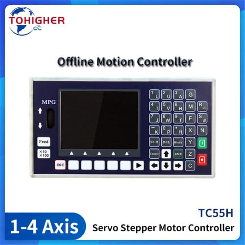 1 2 3 4Axis Stepper Servo Motor Offline Motion Controller G Code Programmable 400KHz MPG TC55H CNC lathe milling machine Spindle