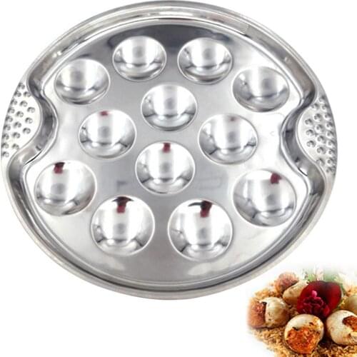 1pc Creative Barbecue Tray Stainless Steel 12-Grid Baking Tray Grill Pan For Snail Kitchen Tools BBQ Accessories
