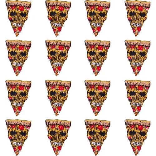 Prajna 10 PCS Wholesale Punk Skull Embroidery Patches For Clothing Pizza Skull Iron On Patches On Clothes DIY Badges For Clothes