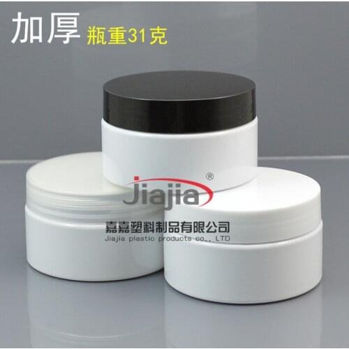 100ml white PET jar with black/white/clear PP lid,Empty Container for Styling Gel Hair Wax 100g Cream Jar PET Packaging