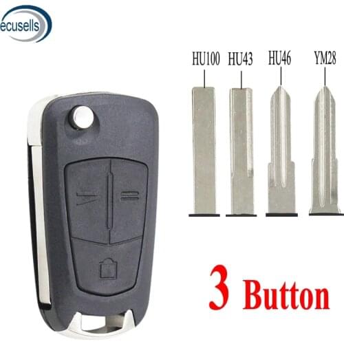3 Butoons Folding Flip Remote Key Case Shell Fob For Vauxhall Opel Astra H Corsa D Vectra C Zafira HU43 HU46 HU100 YM28 Blade