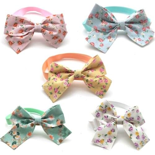 50/100 Pcs Pets Dog Grooming Supplies Flower Design Dog Puppy Pet Bowties Necktie Adjustable Small Dogs Cat Bow Tie Necktie
