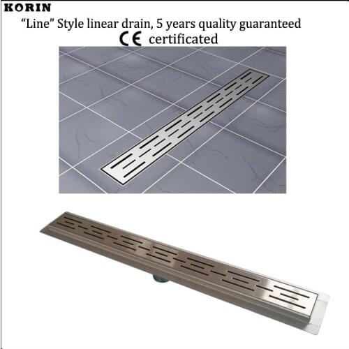 900mm "Line" Style Stainless Steel 304 Linear Shower Drain, Vertical Shower Drain with flange, long floor drain