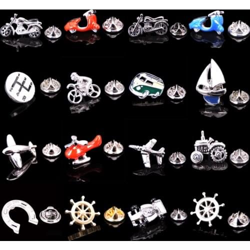 Brand new brass aircraft motorcycle racing boat rudder Brooch fashion mens Lapel Pin clothing backpack accessories Badge