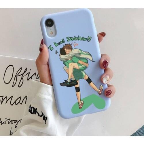 Oikawa Tooru Haikyuu Phone Case for iphone 11 Pro Max X XS Max XR Candy Color Soft Cover For iPhone 7 8 6 6S Plus Funda Cases