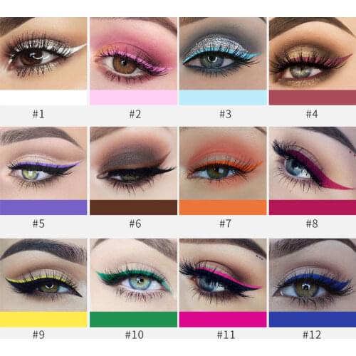 Colorful Liquid Eyeliner Matte Tint Quikly Dry Waterproof Liquid Eyeliner Brown Color Eye Liner Makeup