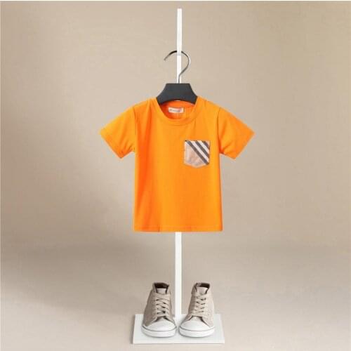 Childrens Boys T Shirt Baby Cotton Clothing Summer T-shirt Kids Cartoon pocket stripe Brand Top Tee Size 1-5 Year