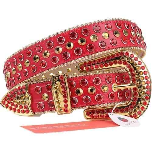 Design Fashion Luxury Strap Diamond Belt Western Cowboy Cowgirl Bling Rhinestone Belt For Women Men Goth Punk Belts Gothic Style