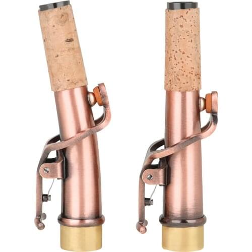 Saxophone Neck 16.7mm Diameter Connector Brass Red Lacquered Saxophone Bend & Straight Neck Sax Accessories for Soprano Sax